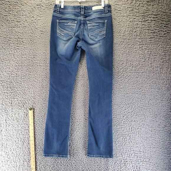 Rock & Roll Jeans Womens 26x34 Tall Blue Boyfriend Casual Distressed Denim - Picture 12 of 13